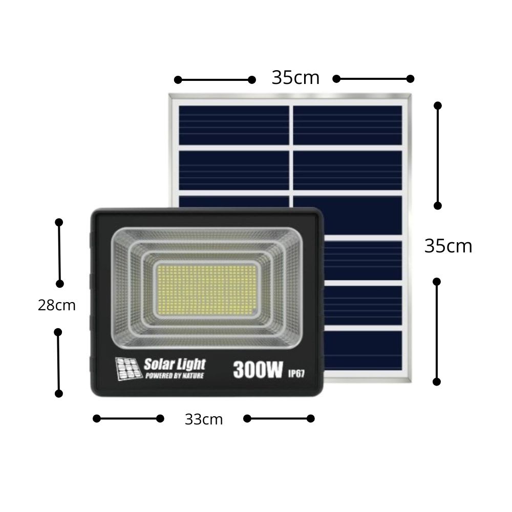 Reflector Solar 300W 20000mAh con Panel solares para intemperie IP67 MOR-300H8