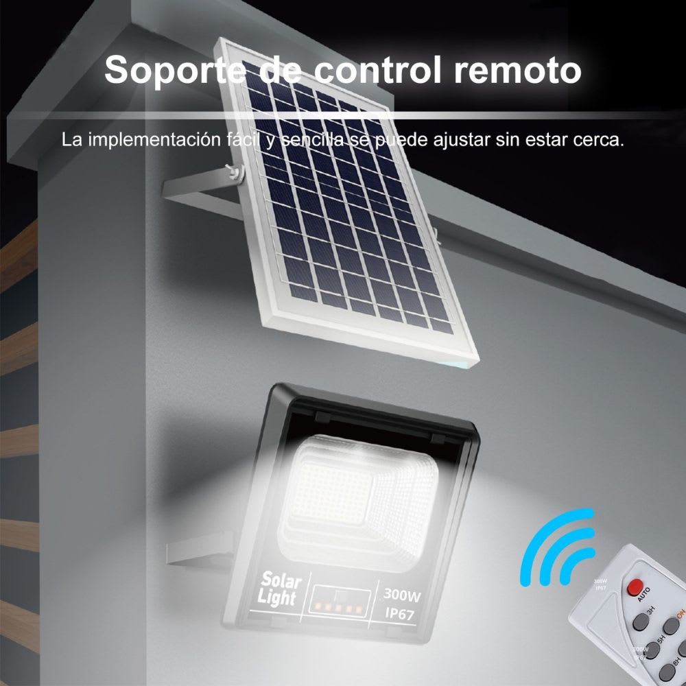 Reflector Solar 300W 20000mAh con Panel solares para intemperie IP67 MOR-300H4