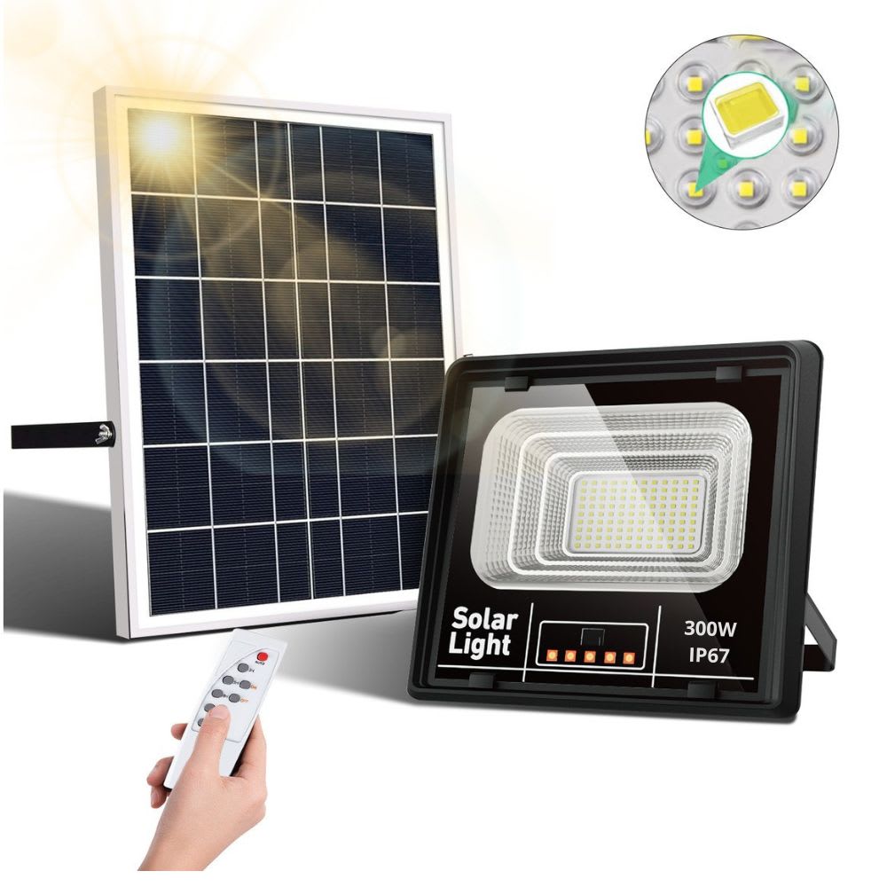 Reflector Solar 300W 20000mAh con Panel solares para intemperie IP67 MOR-300H2