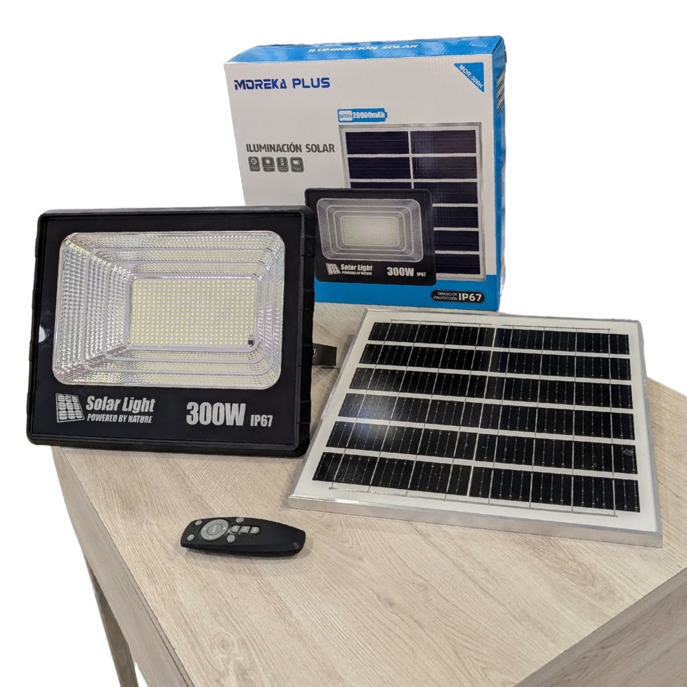 Reflector Solar 300W 20000mAh con Panel solares para intemperie IP67 MOR-300H7