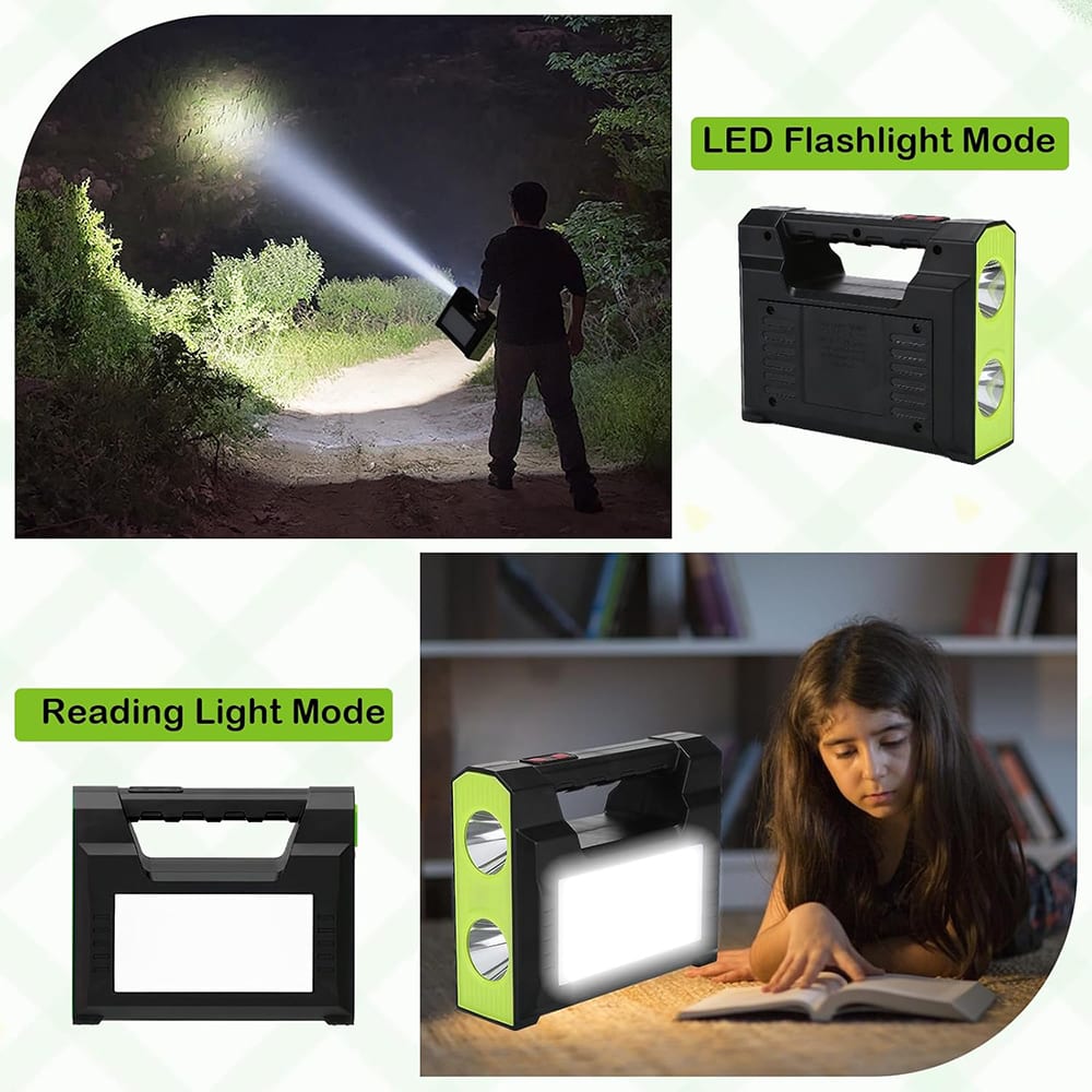 Mini Sistema Solar 3 Focos Linterna Power Bank 4000 mAh5