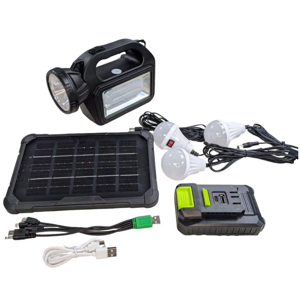 Mini Sistema Solar 3 Focos Linterna Power Bank 4500 30W mAh8
