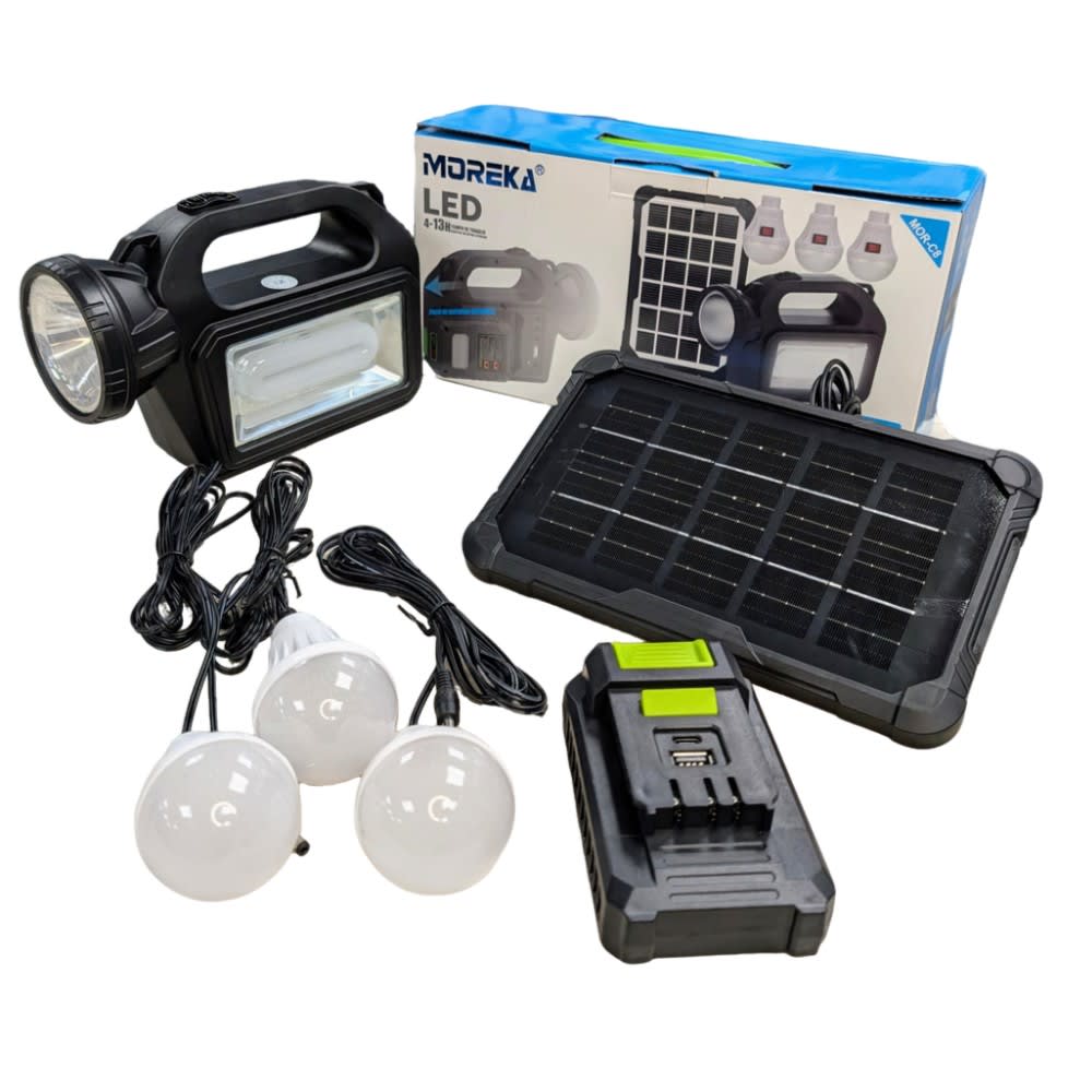 Mini Sistema Solar 3 Focos Linterna Power Bank 4500 30W mAh2