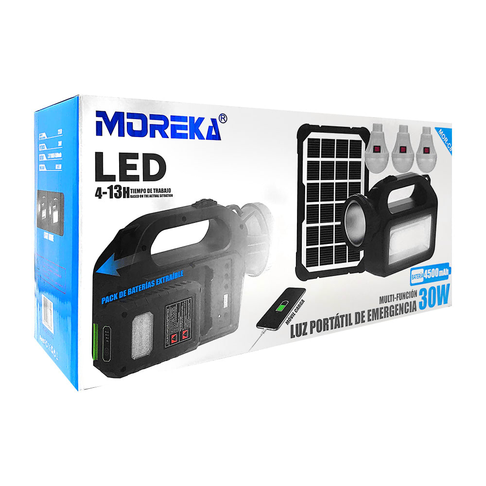 Mini Sistema Solar 3 Focos Linterna Power Bank 4500 30W mAh9