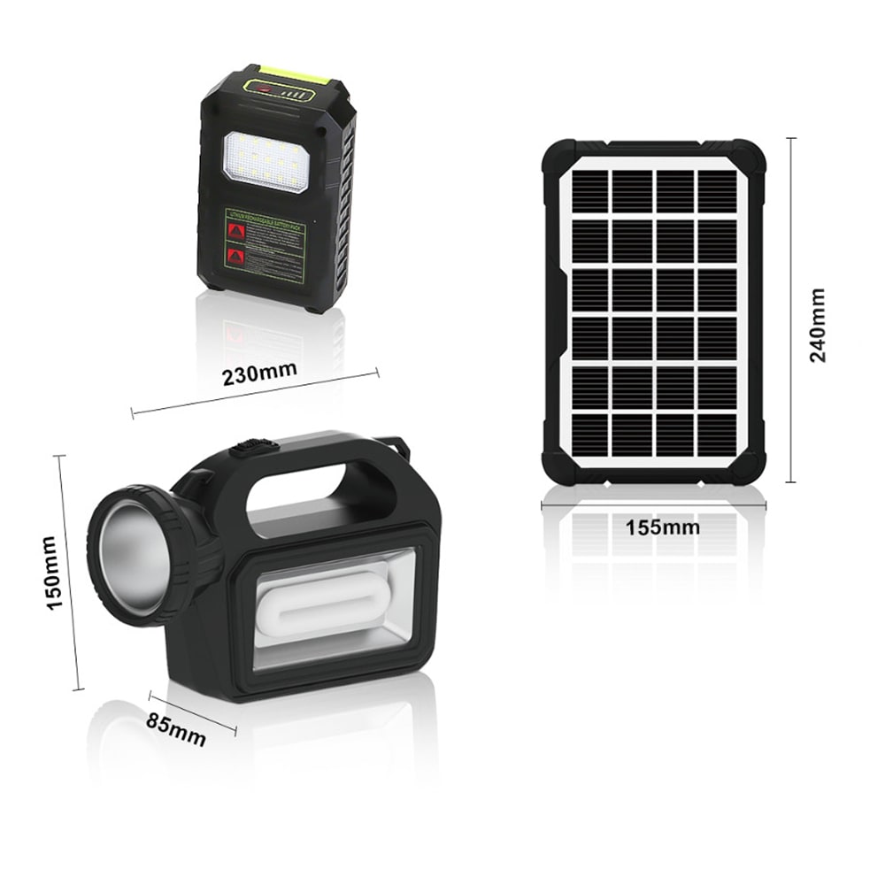 Mini Sistema Solar 3 Focos Linterna Power Bank 4500 30W mAh6