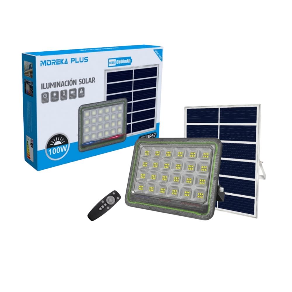 Reflector Solar 100W 6500mAh con Panel solares para intemperie IP67 MOR-100X 0