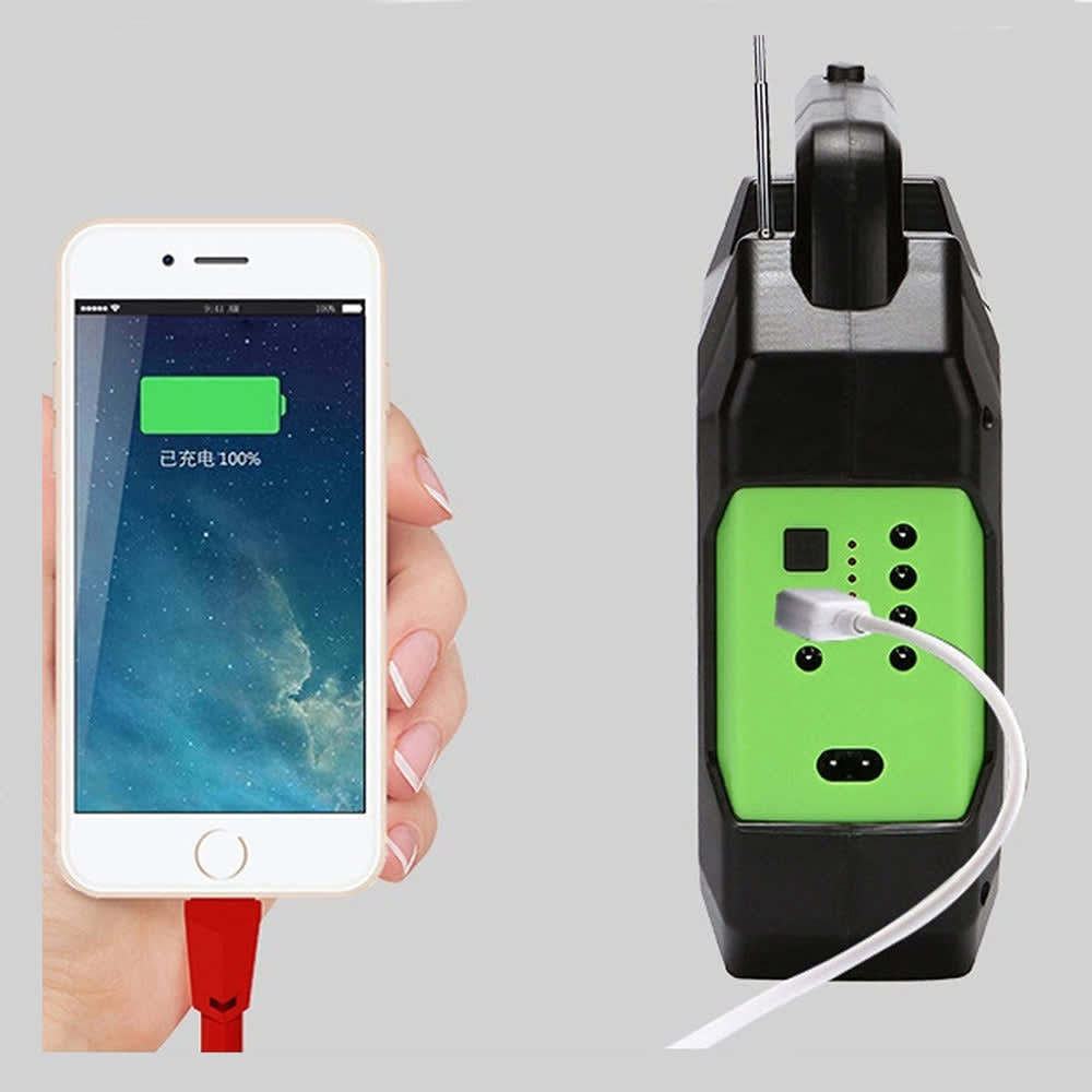 Mini Sistema Solar Radio FM 3 Focos Linterna Power Bank MOR-155