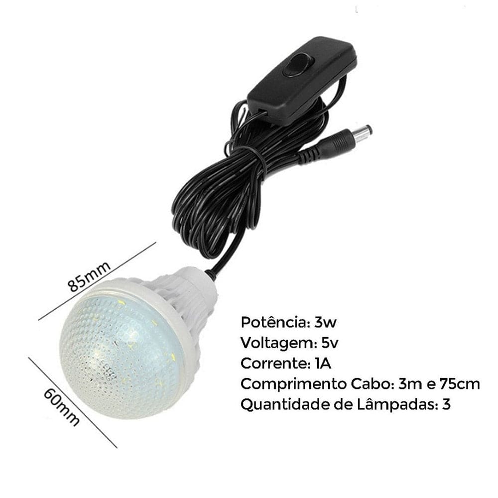 Mini Sistema Solar Radio FM 3 Focos Linterna Power Bank MOR-156