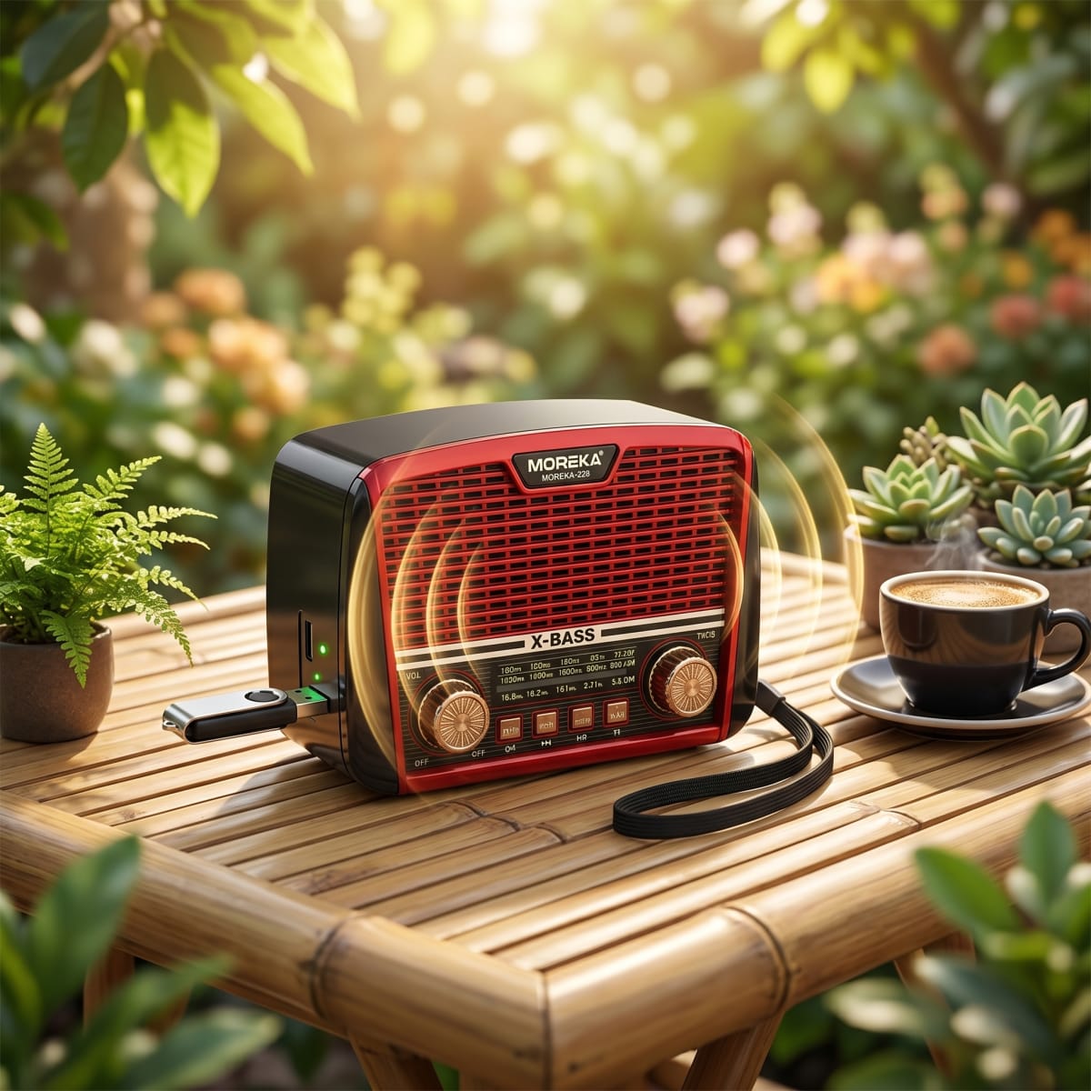 Radio Receptor 3 Bandas Super Bajos Altavoz 6w Moreka-2283