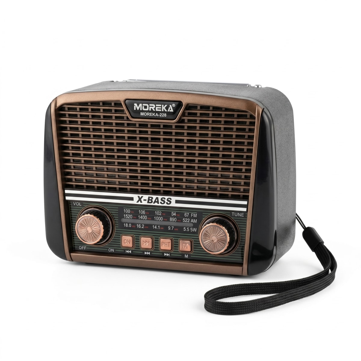 Receptor de 3 Bandas con Súper Bajos y Altavoz de 6W Radio Moreka-228 Potencia y Graves Profundos en un Solo Equipo9