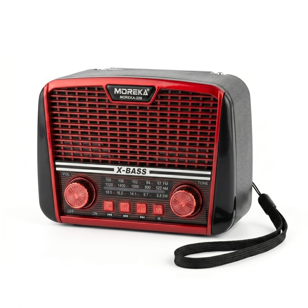 Receptor de 3 Bandas con Súper Bajos y Altavoz de 6W Radio Moreka-228 Potencia y Graves Profundos en un Solo Equipo2
