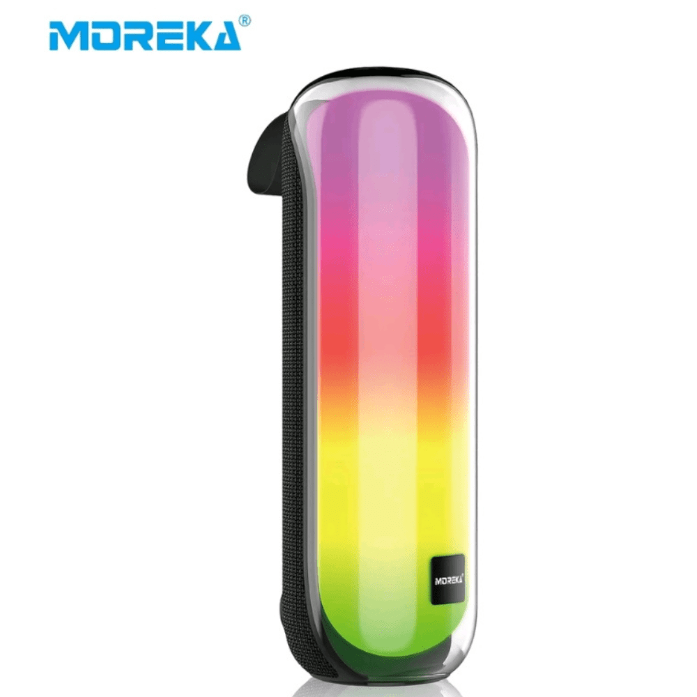 Bocina Moreka 408 14W (2 x 7W) 3000mAh Batería Bluetooth V5.3 IPX5 Resistente al Agua Luz RGB Micrófono Incorporado Radio FM5
