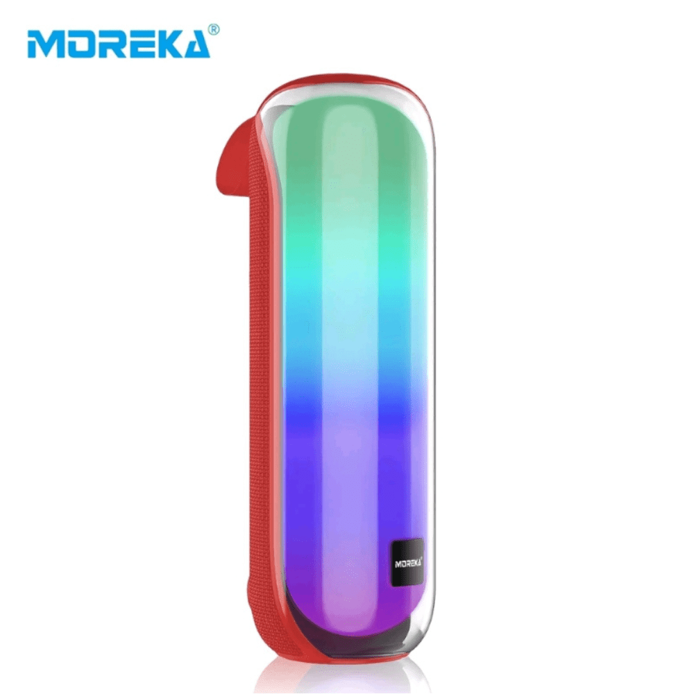 Bocina Moreka 408 14W (2 x 7W) 3000mAh Batería Bluetooth V5.3 IPX5 Resistente al Agua Luz RGB Micrófono Incorporado Radio FM3