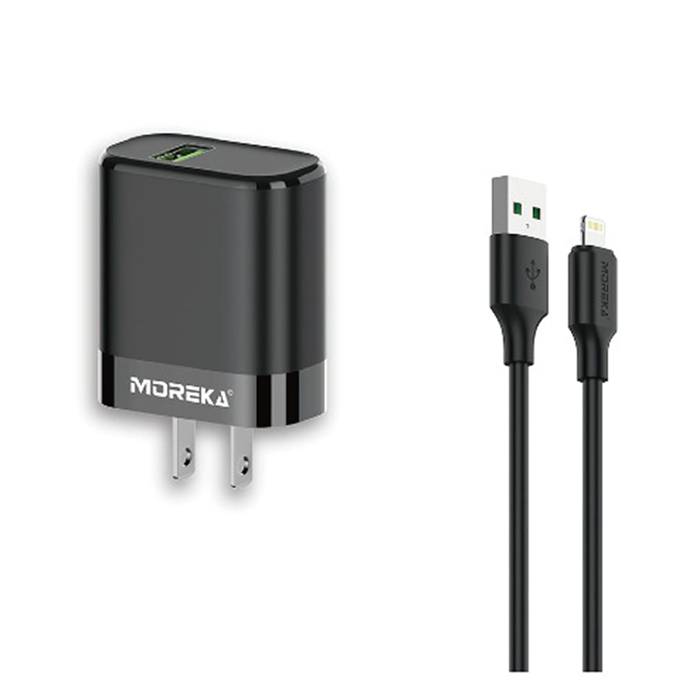 Cargador Moreka MR2888 Ligthning 2.4A Incluye Cable tipo IP 1M 0