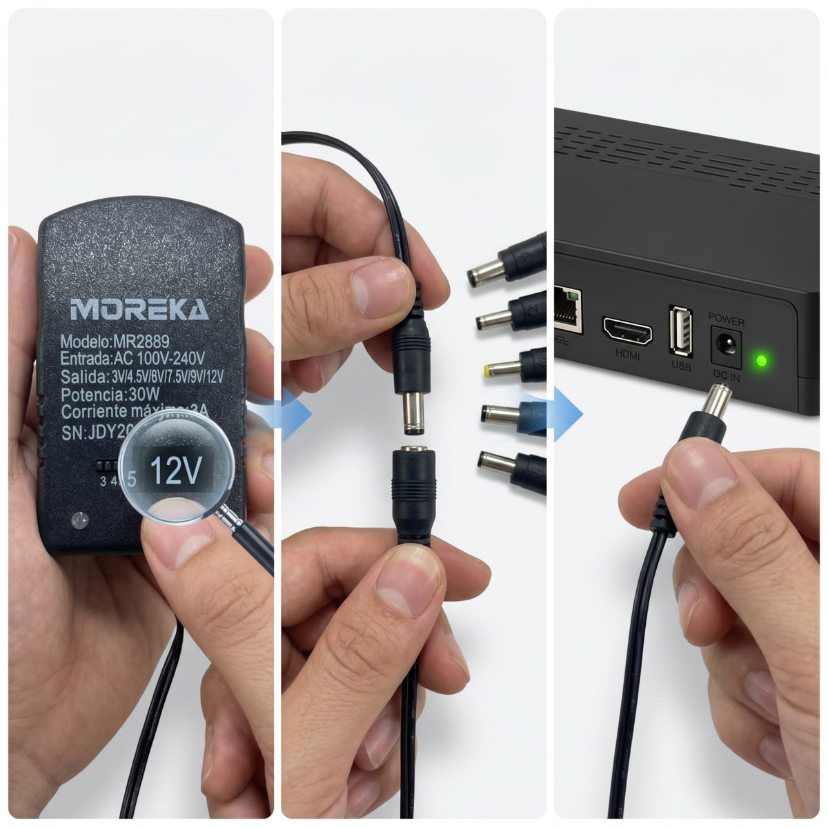 Cargador Universal Moreka 7 Conectores 30w 3a Mr28895