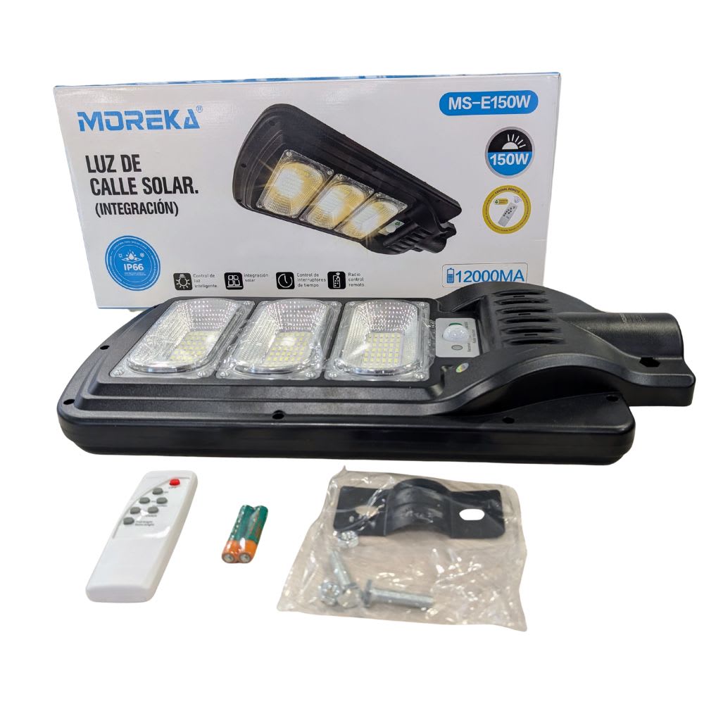 Luminaria Suburbana Alumbrado Publico Solar 150W con Sensor Movimiento MS-E150W2
