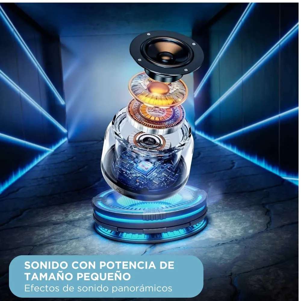 Bocina MS300 5W 5000mAh 4-5 hrs de bateria Bluetooth luz RGB recargable8