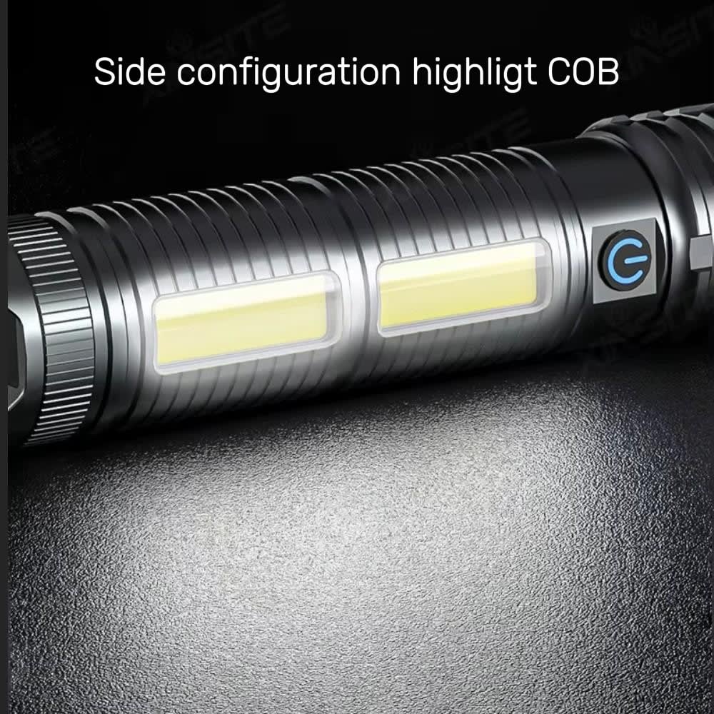 Linterna tactica metalica recargable 3600mAh TG+COB 3000 metros de distancia MT-0232