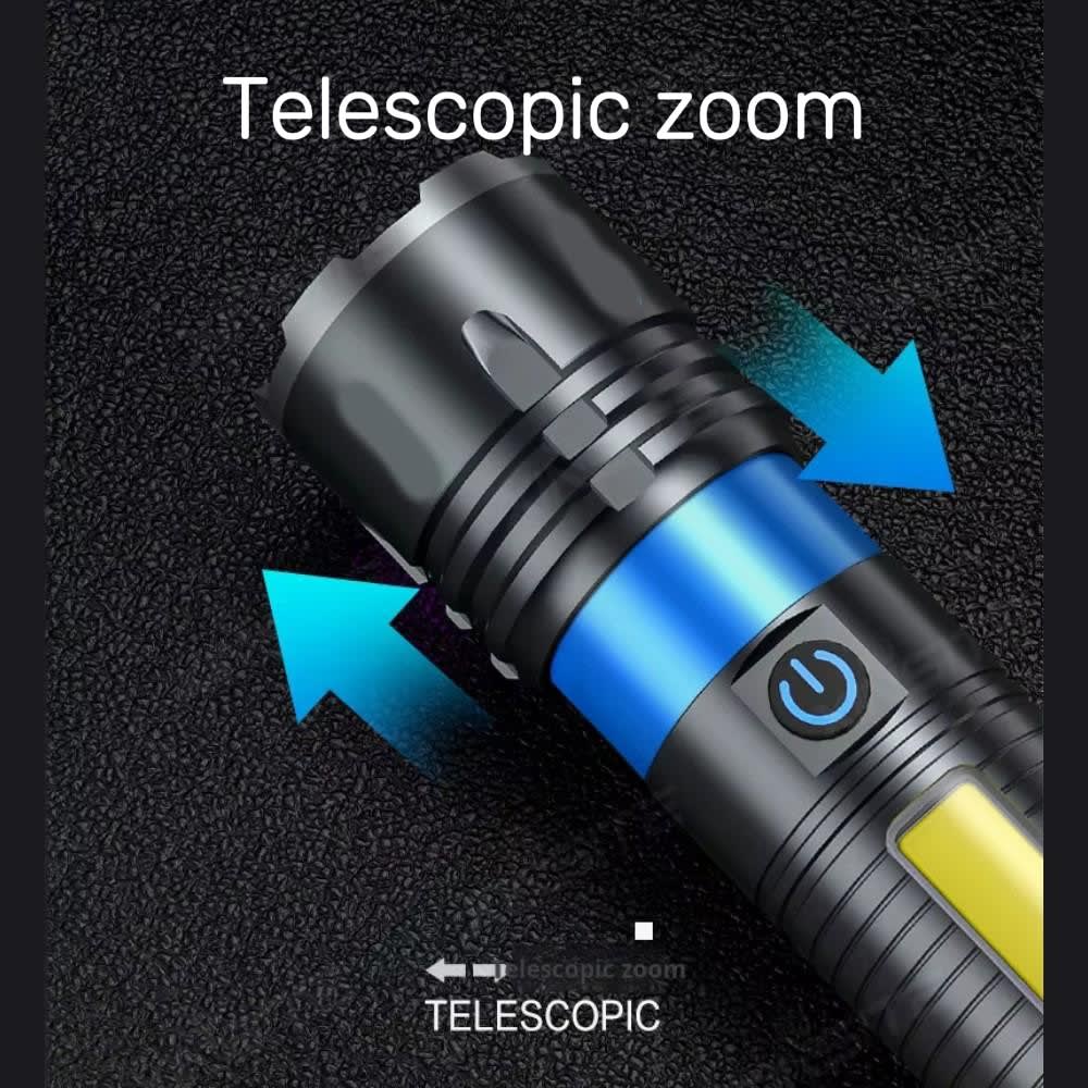 Linterna tactica metalica recargable 3600mAh TG+COB 3000 metros de distancia MT-0235