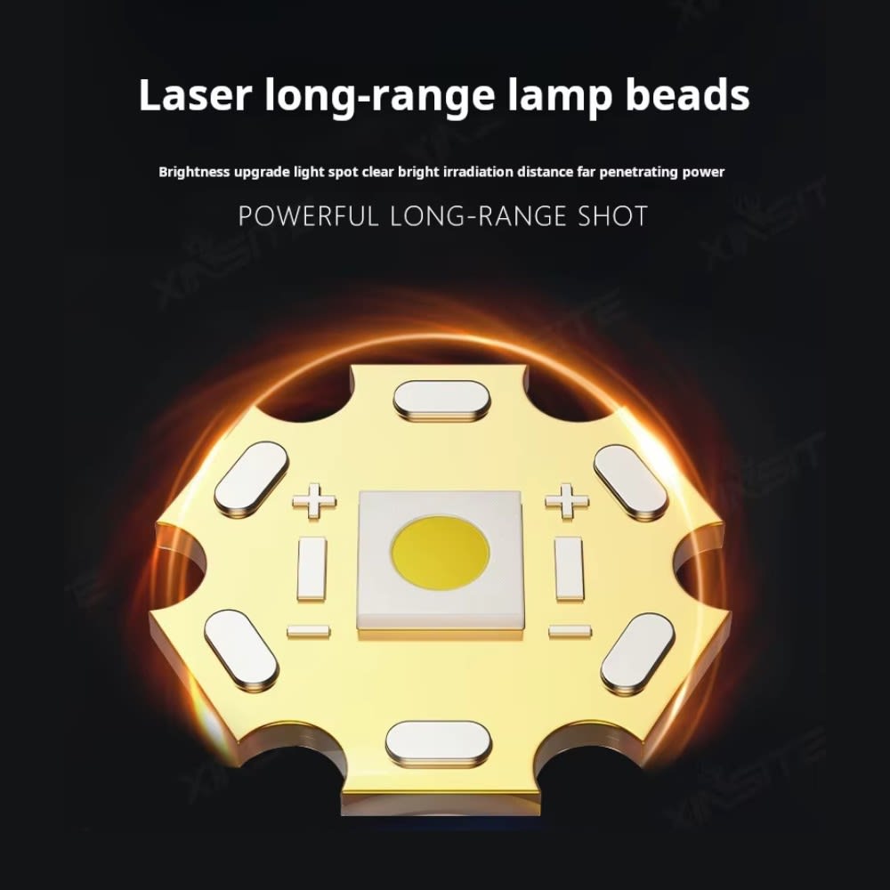 Linterna tactica metalica recargable 3600mAh TG+COB 3000 metros de distancia MT-0237