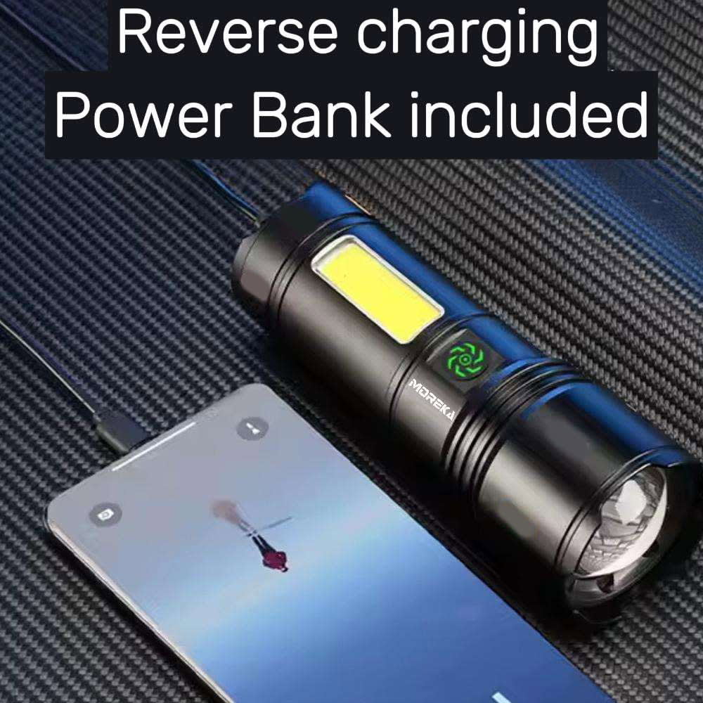Linterna tactica metalica recargable 2400mAh TG+COB 3000 metros de distancia MT-0257