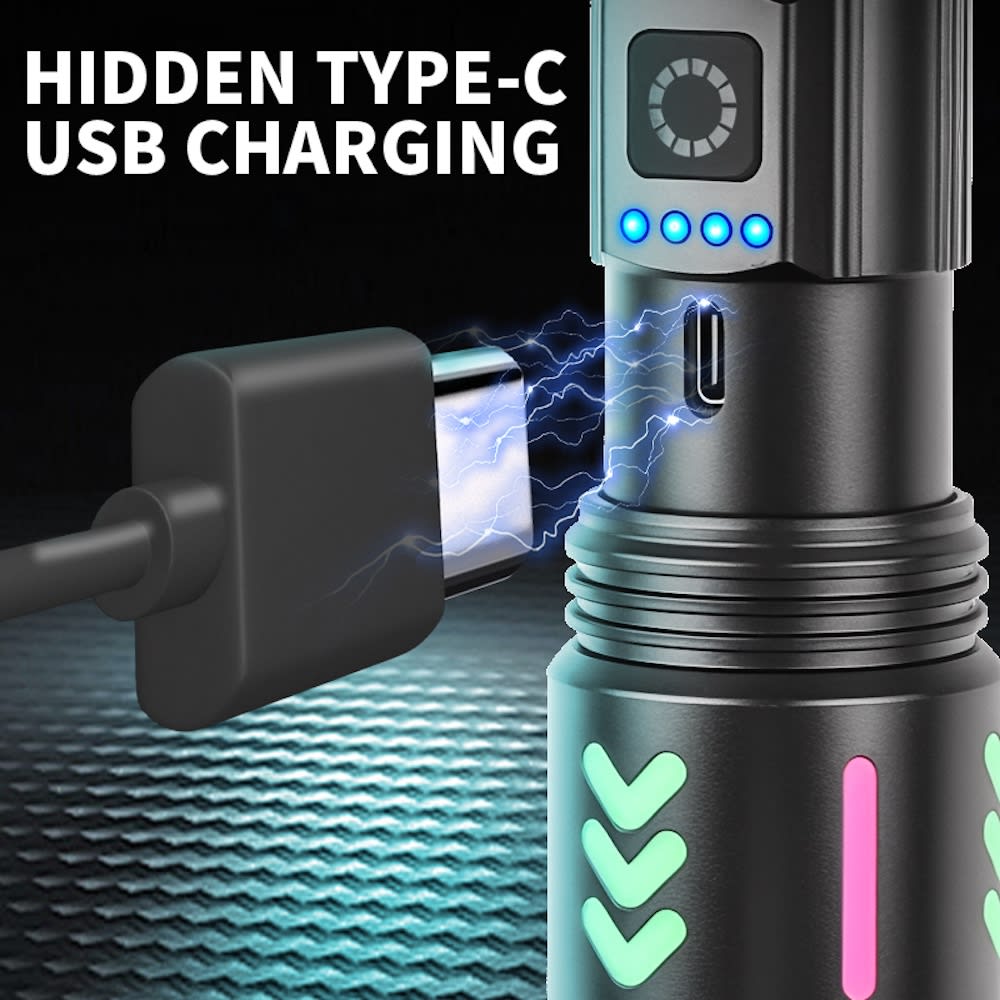 Lampara Táctica Recargable Usb Laser 20W 8800mAh / 4.2V  Moreka MT-0323
