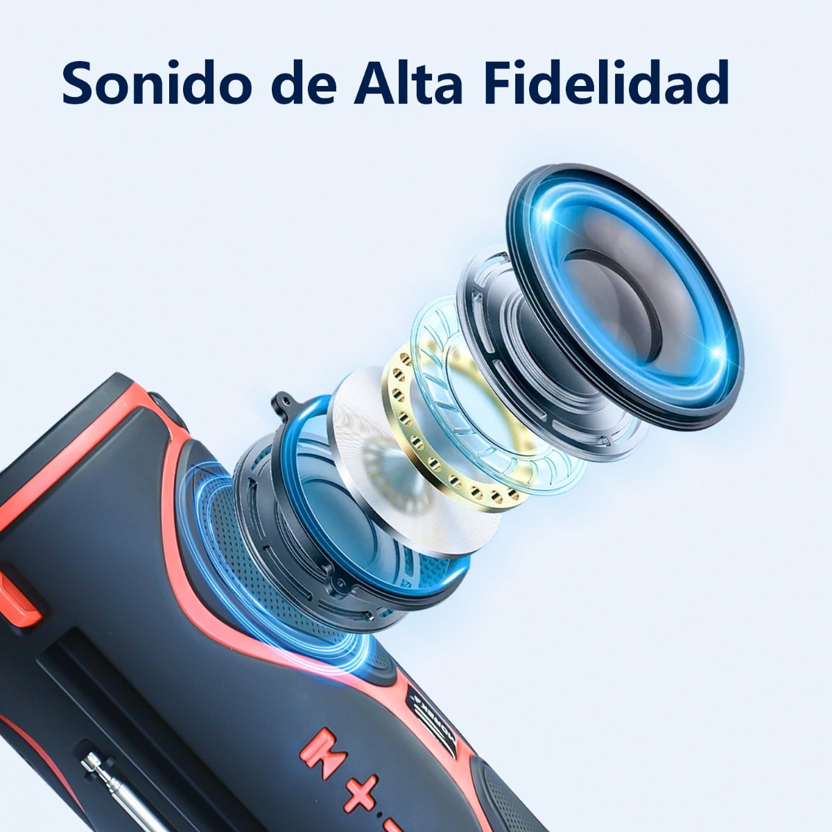 Bocina Portátil Moreka MW8S Inalámbrico Bluetooth Con Radio Fm y Antena4