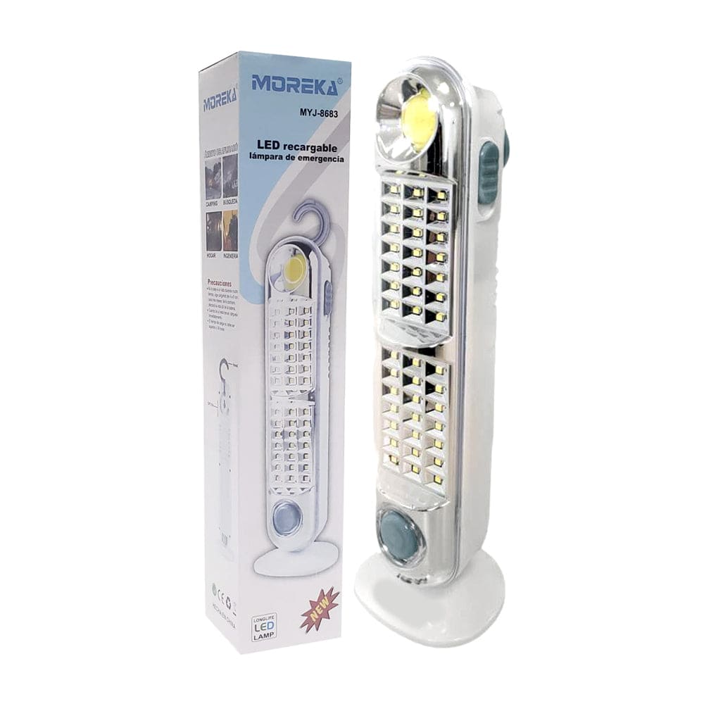 Lampara de Emergencia portátil Moreka MYJ-8683U 43 Leds recargable gancho pegable 0