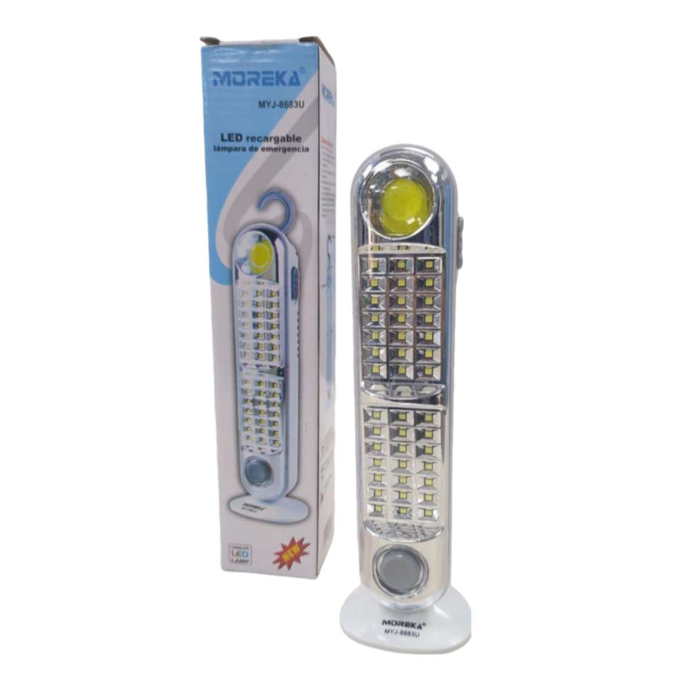 Lampara de Emergencia portátil Moreka MYJ-8683U 43 Leds recargable gancho pegable9