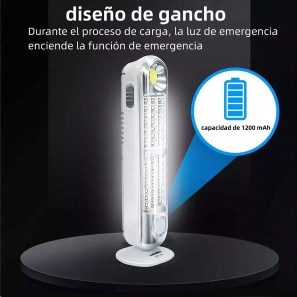 Lampara de Emergencia portátil Moreka MYJ-8683U 43 Leds recargable gancho pegable4
