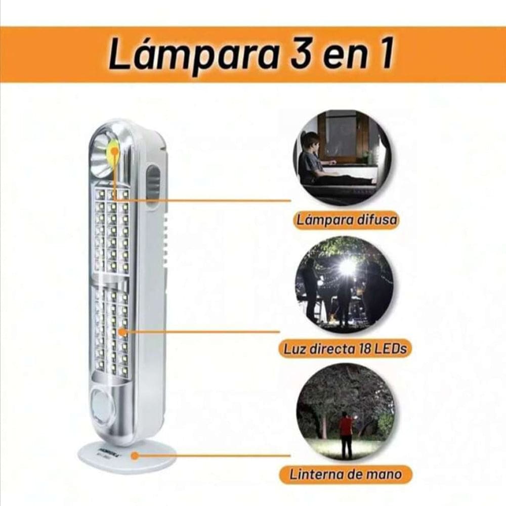 Lampara de Emergencia portátil Moreka MYJ-8683U 43 Leds recargable gancho pegable5
