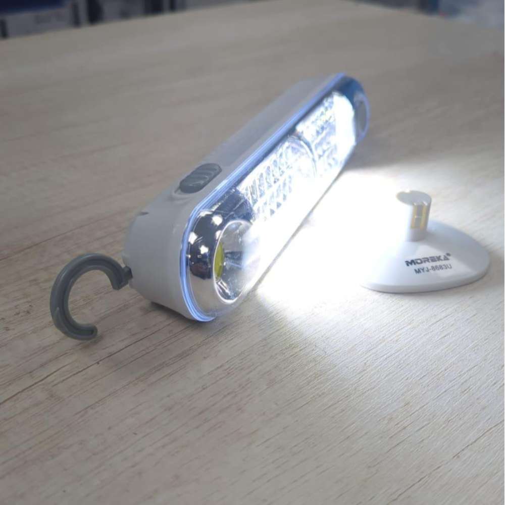 Lampara de Emergencia portátil Moreka MYJ-8683U 43 Leds recargable gancho pegable8