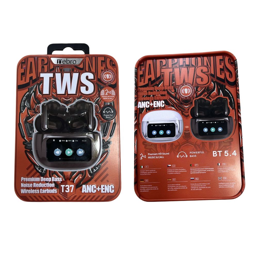 Audífonos Nebro T37 Bluetooth ANC+ENC 300mAh Deep Bass TWS5