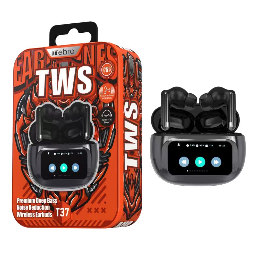 Audífonos TWS Bluetooth 5.4 ANC + ENC 300mAh Deep Bass Nebro T37 0