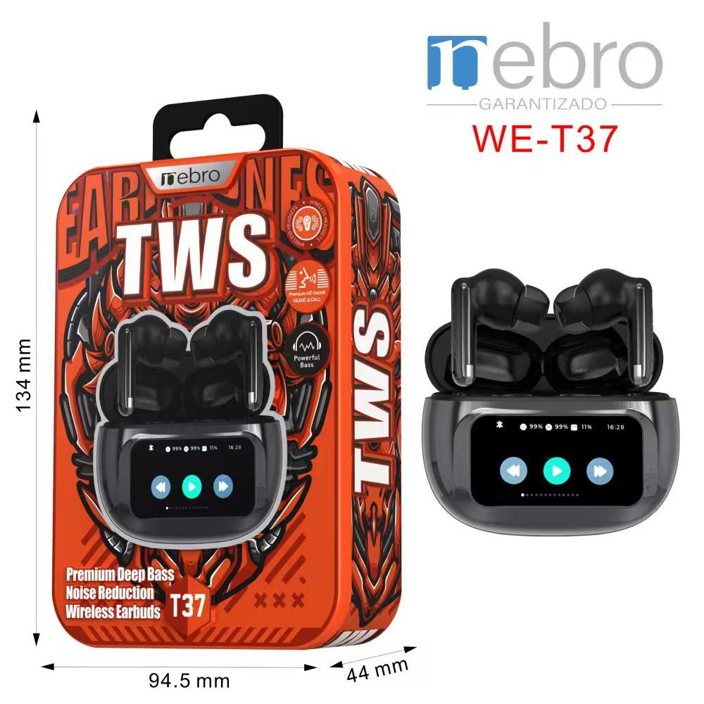Audífonos Nebro T37 Bluetooth ANC+ENC 300mAh Deep Bass TWS4