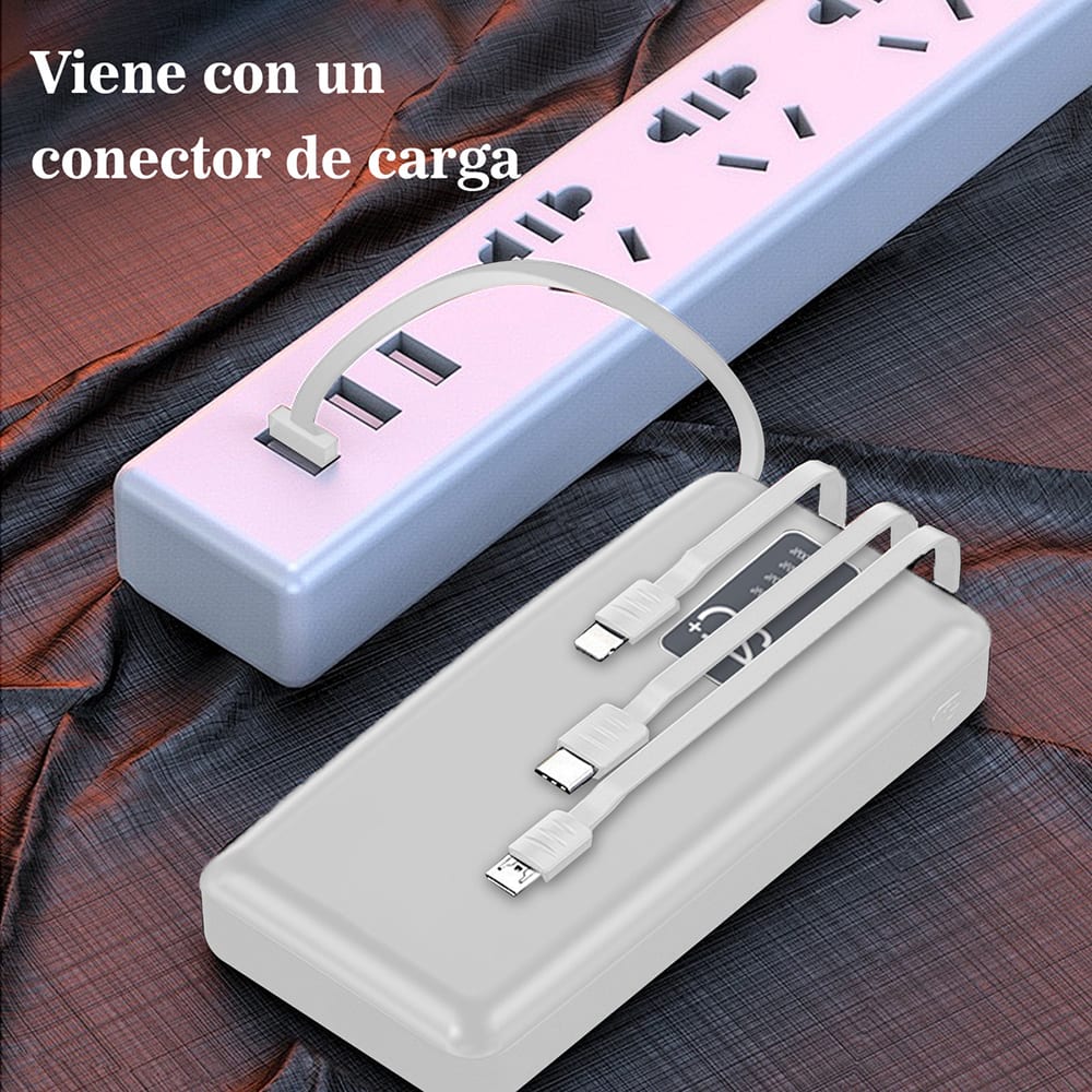 Power Bank Nebro 20000mAh 2.1A 5V incluye cables IP C V83