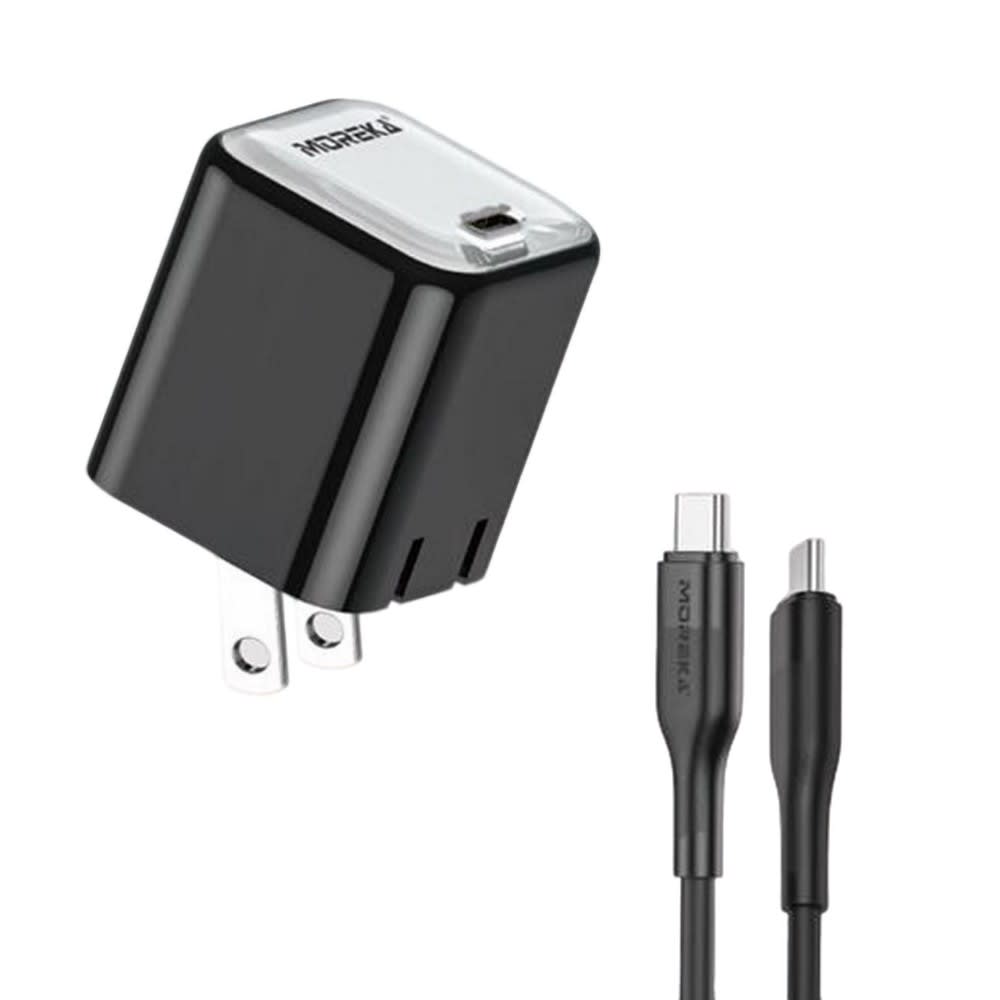 Cargador Moreka 20W puerto C Clavija plegable cable C-C 0