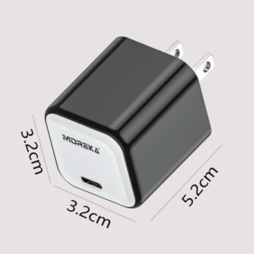 Cubo carga rápida 20W 5V- 3A puerto C Moreka P-2148