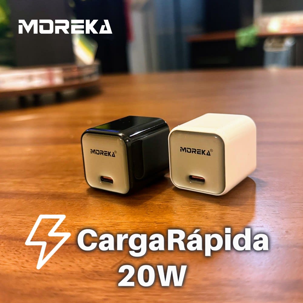 Cargador tipo C 20W 5V- 3A cable tipo C carga rápida Moreka P-2165