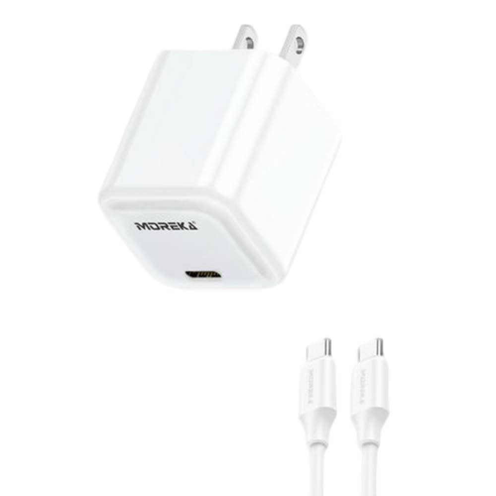 Cargador tipo C 20W 5V- 3A cable tipo C carga rápida Moreka P-2167