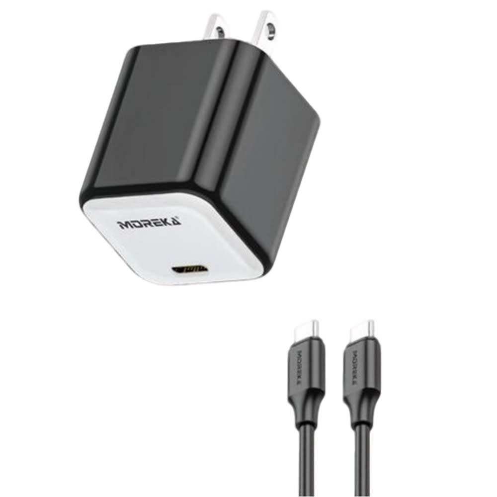 Cargador Moreka 20W Puerto Tipo C cable 1M carga rápida 0