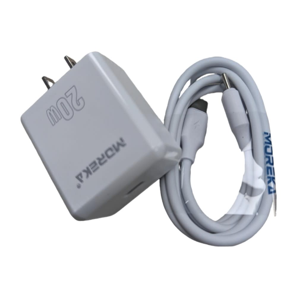 Cargador 20W Moreka P206 puerto C incluye cable tipo C 1M8