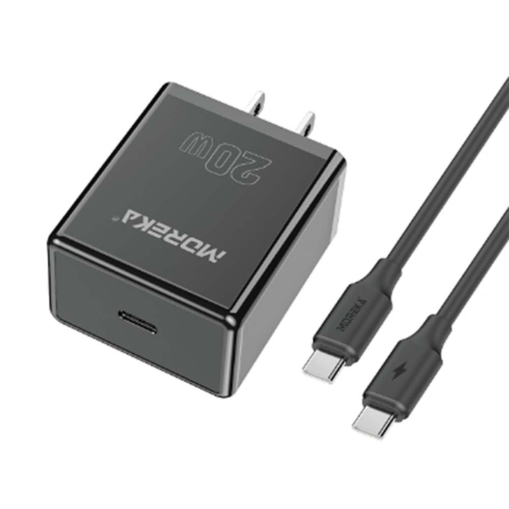 Cargador 20W Moreka P206 puerto C incluye cable tipo C 1M 0