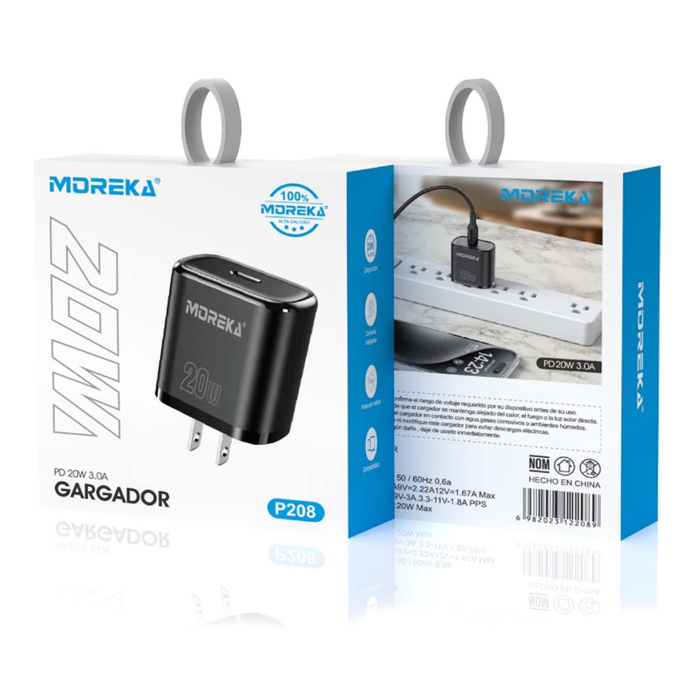 Cargador 20W Moreka P208 puerto tipo C Cubo2