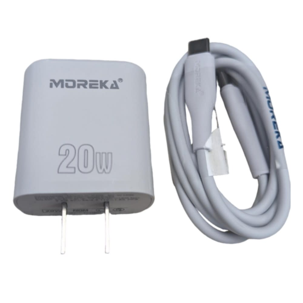 Cargador 20W Moreka P209 puerto C y cable tipo C - C7