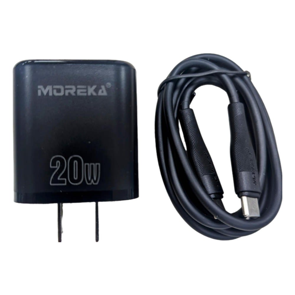 Cargador 20W Moreka P209 puerto C y cable tipo C - C2