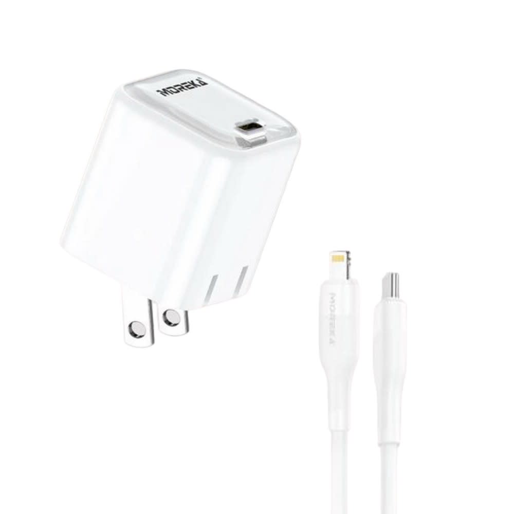 Cargador turbo 20W 5V- 3A puerto C Clavija plegable cable tipo IP - C Moreka P-212 0