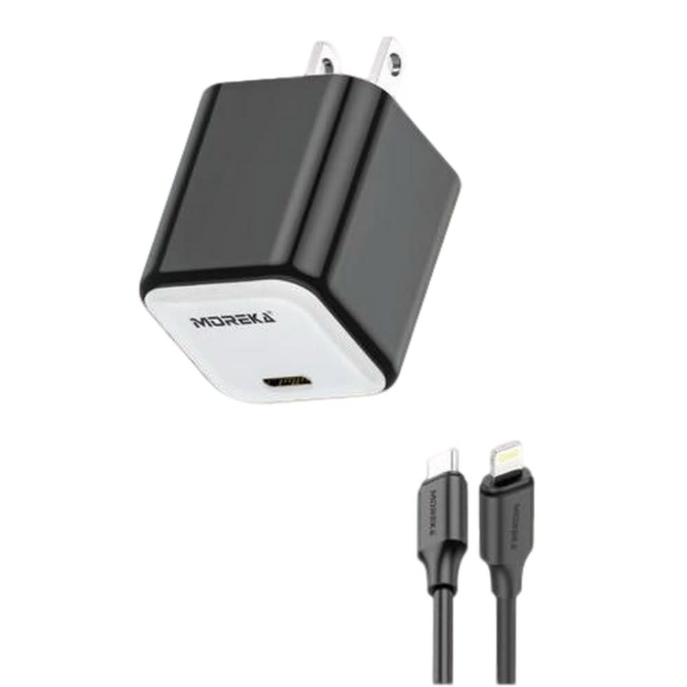 Cargador tipo C 20W 5V- 3A cable tipo IP carga rápida Moreka P-21510