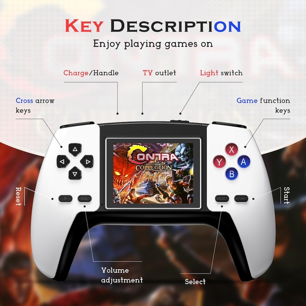 Consola de Videojuegos Portátil  P5 LCD TFT de 2.8 control adicional6