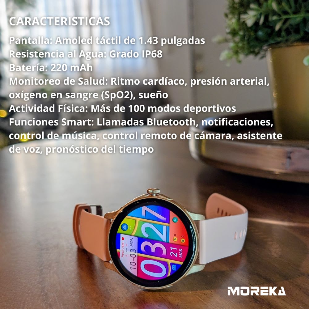 Smart Watch Moreka R08 pantalla HD Amoled  1.43
